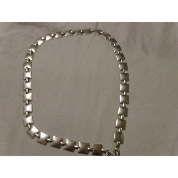 Vintage LIZ CLAIBORNE Brushed Silver Chain Link BELT Boho Gypsy Ladies Sz M - Picture 4 of 6
